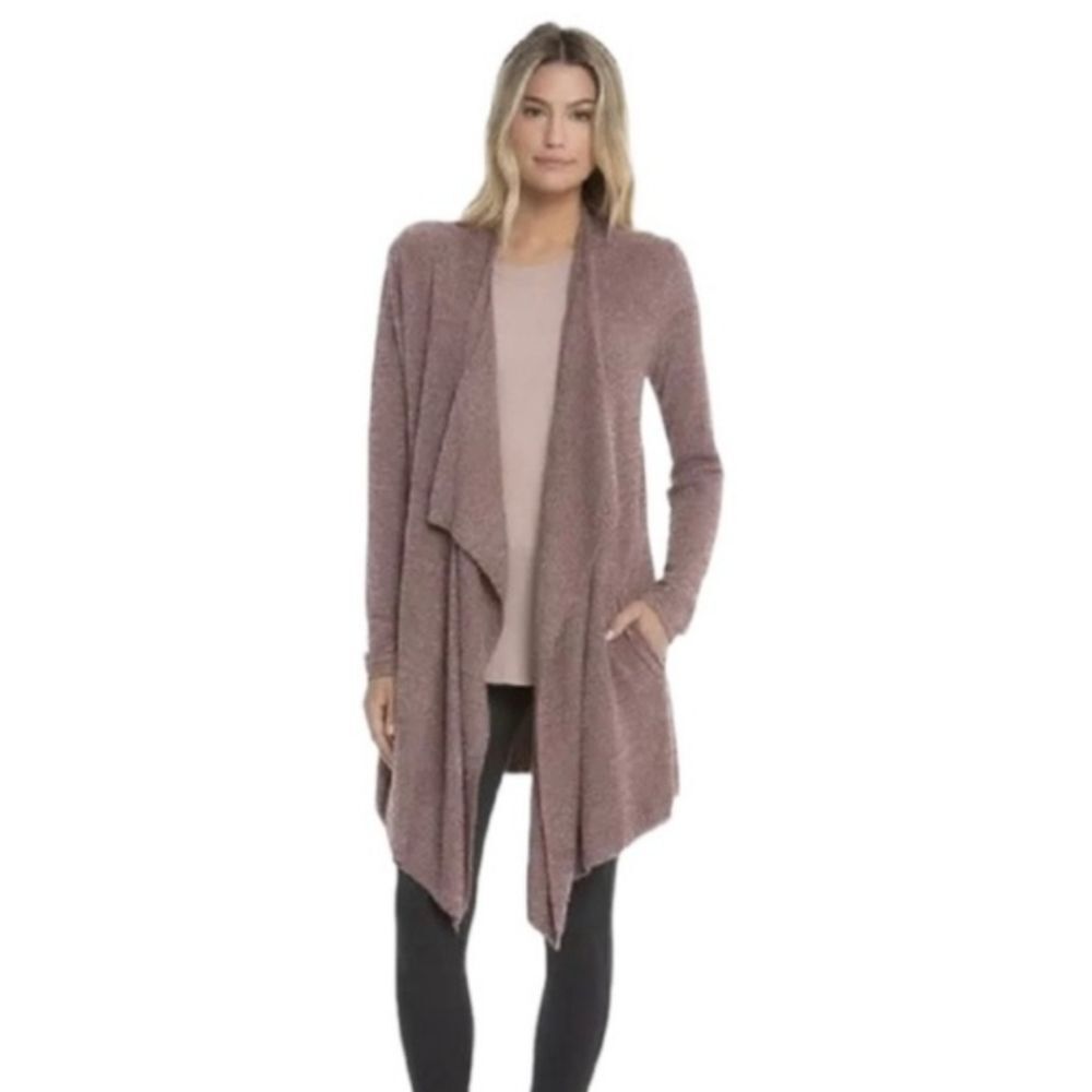 Barefoot Dreams Cozy Chic Lite Wrap Open Front Cardigan Sweater Size S/M Taupe